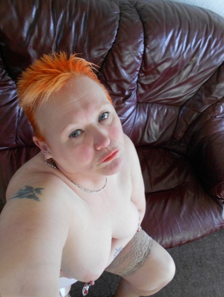 Older Redhead Valgasmic Exposed Sports Nipple Clamps While Masturbating