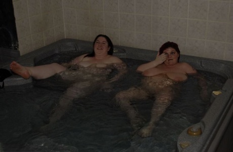Overweight Amateur Black Widow AK And Her Lesbian Girlfriend Share A Hot Tub