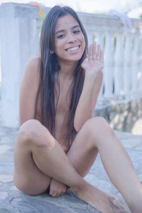 Young Latina Karin Torres Shed Shots To Spread Legs & Masturbate Outdoors