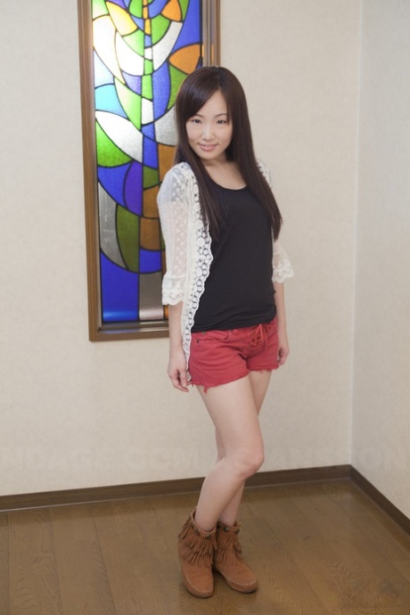 The Japanese babe, who looks innocent, is seen wearing her adorable red shorts during the casting.