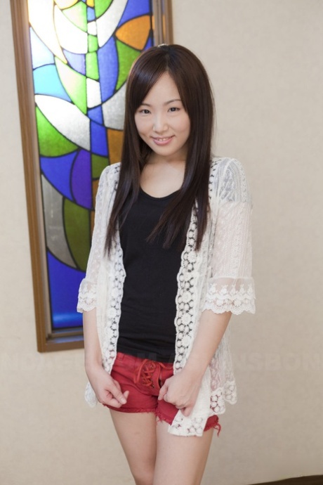 During the casting, an innocent Japanese girl is seen wearing her adorable red shorts.