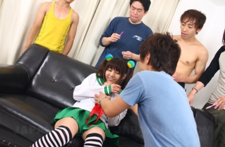 Pigtailed Japanese Schoolgirl Hikaru Aoyama Shaving Her Innocent Pussy