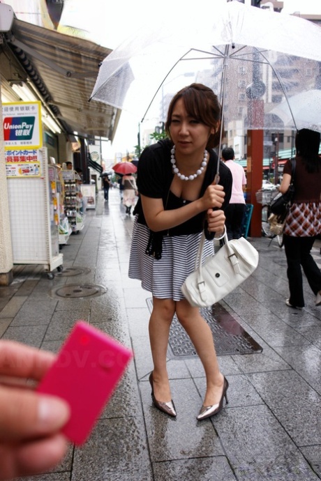 Japanese fashion designer Ryo Akanishi displays some cleavage and legs in public.