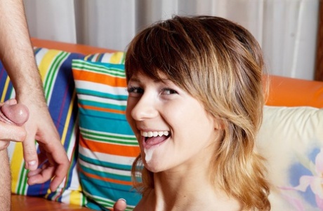 Nastia, the young girl, exhales into her mouth and expelled it after sexual intercourse.