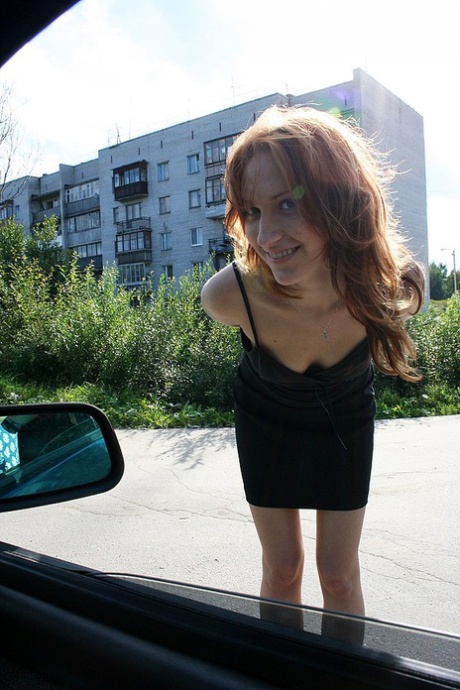 Redhead Sabrina Redhart Gets Picked Up Off The Street Before MMF Sex In A Car