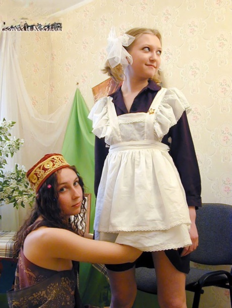 During lesbian sex, young girls are seen with a variety of sexual activities, including licking and playing with toys.