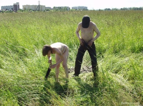 Shortly after midnight, a white girl has been having intimate moments with an unidentified military man in the privacy of long grasses.