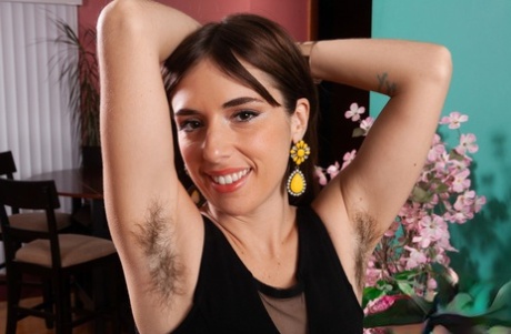 Amateur Lady Simone Showcases Her Bush After Showing Her Hairy Underarms