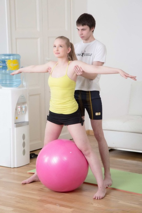 Young Blonde Girl Gets Seduced And Banged By Her Personal Trainer