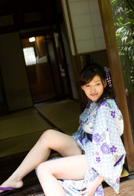 Before flashing her panties, Ruru a young Japanese girl shows off her large natural features.