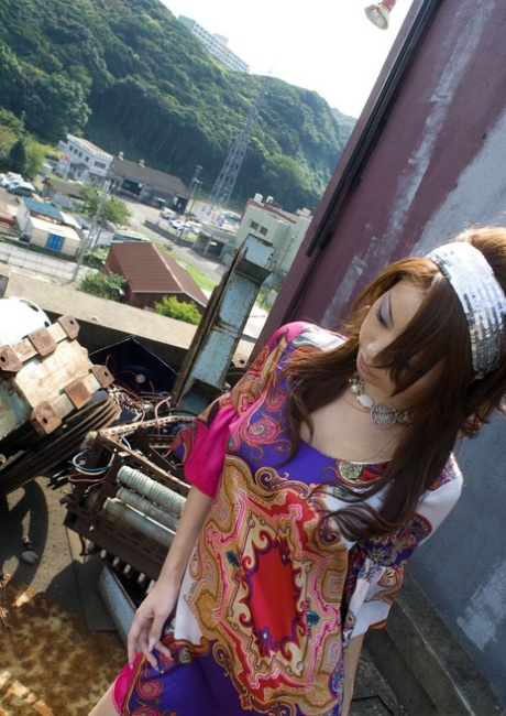 The tits and twats of Risa Kasumi, an attractive Japanese girl, are revealed during her solo action.