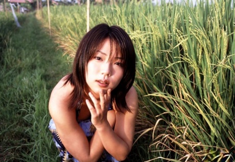 Various outdoor locations feature Bunko Kanazawa, an Asian model.