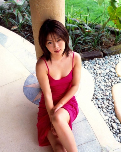 Bunko Kanazawa, an Asian model, exposes herself in different outdoor settings.
