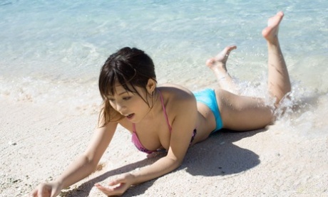 Sexy Japanese Girl Aya Hirai Gets Naked On A Tropical Beach During Solo Action