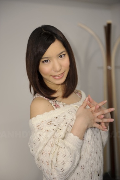 The image features Kurara Makise, a Japanese girl, wearing upskirt panties and a denim skirt with OTK socks.