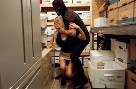 A leggy blonde is pushed back and then held down before being fucked in the rear end.