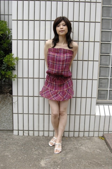 Outdoor clothing: Japanese model Kurumi Katase wears upskirt panties.