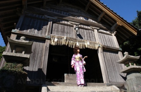 Japanese Female Chiaki Sports Traditional Clothing While Modeling Non Nude