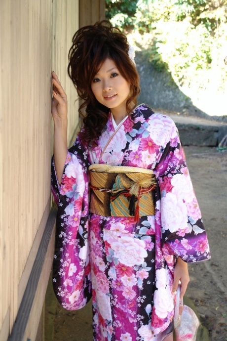 Japanese Female Chiaki Sports Traditional Clothing While Modeling Non Nude