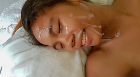 Tiny Asian Girl Gets Cum On Face After Having Hardcore Sex With A Farang