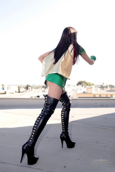 Andi Land Performs Wears No Panties While Out In Public In Cosplay