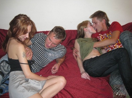 Two Young Couples Swap Partners While Having A Four-way Fuck
