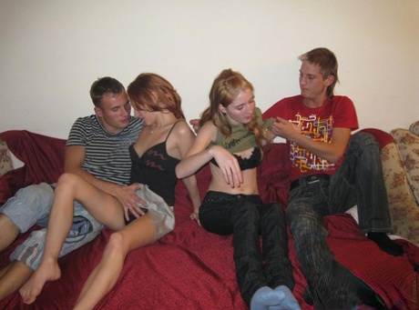 Two Young Couples Swap Partners While Having A Four-way Fuck