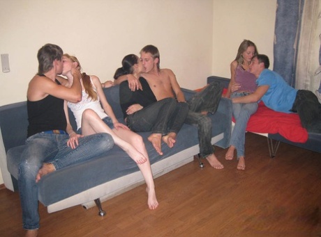 A Group Of Teen Couples Swap Partners During Drunk Group Sex