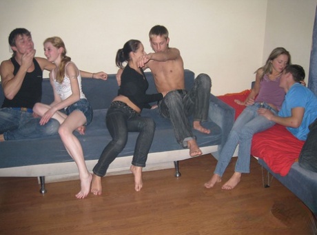 A Group Of Teen Couples Swap Partners During Drunk Group Sex