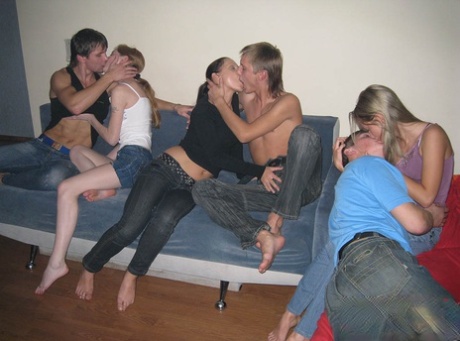 A Group Of Teen Couples Swap Partners During Drunk Group Sex