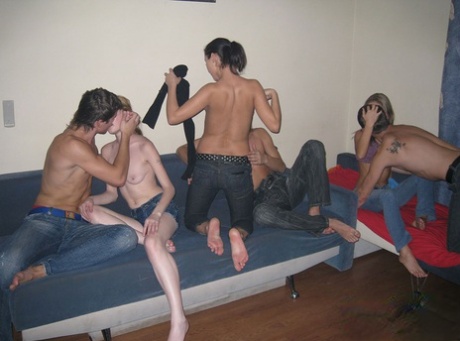 A Group Of Teen Couples Swap Partners During Drunk Group Sex