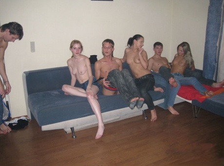 A Group Of Teen Couples Swap Partners During Drunk Group Sex