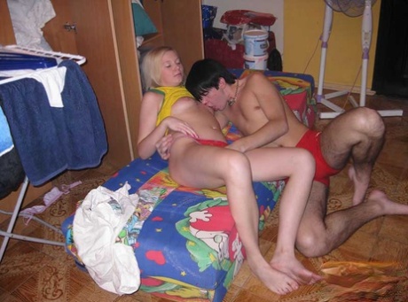 Horny Teens Engage In Foreplay Before Vaginal Sex On Their Bed