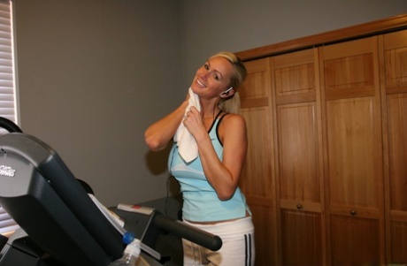 Fit Blonde Naughty Allie Tit Fucks A Dick After Getting Sweaty On A Treadmill
