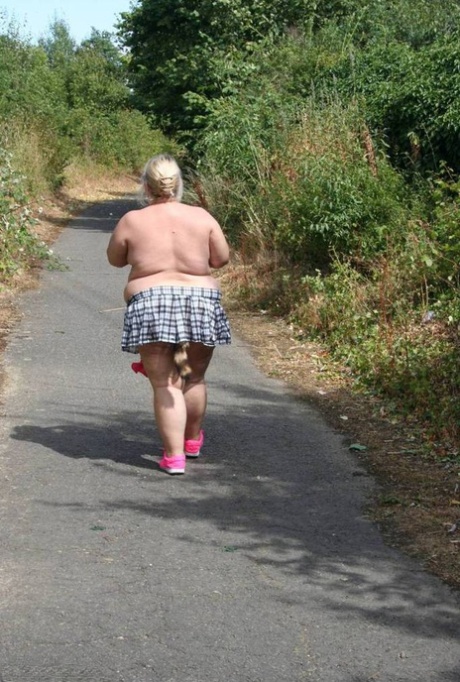 While out on the trail, Lexie Cummings wears a small raccoon tail buttocks that she uses for exercise.