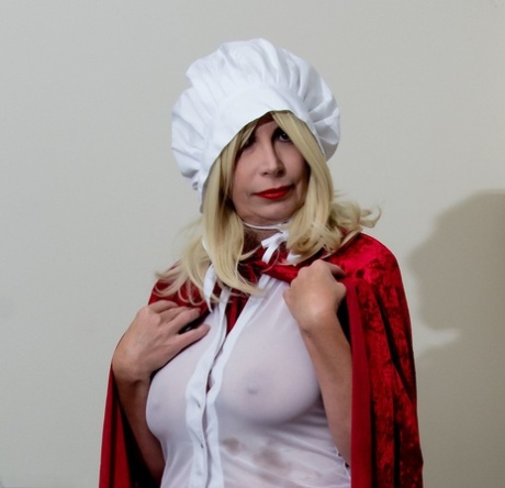 Mature Blonde Barby Slut Exposes Herself While Wearing Cosplay Attire