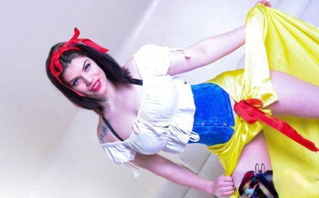 British Beauty Lucia Love Works Free Of A Snow White Outfit To Masturbate
