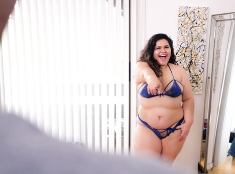Obese Latina Woman Karla Lane Disrobes Before A Ball Licking Blowjob