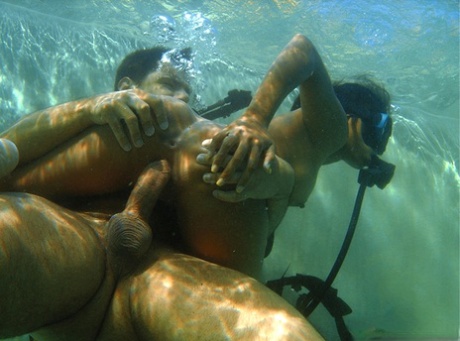 Asian Scuba Diver Gives A BJ Underwater Before Fucking Beside Pool