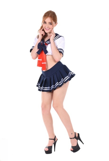 Cute Redhead Jia Lissa Fingers Her Muff After Removing A Sailor Girl Uniform