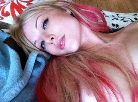 Hot MILF Kayden Kross takes selfies of her big boobs and erect nipples 65345825
