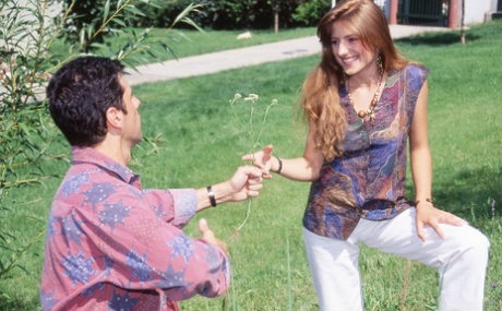 Monica, a redhead and hot subject, experiences a double blow before receiving ejaculatory facials during a gang bashing session.