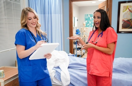Horny Nurses Riley Reyes And Sofi Ryan Have Lesbian Sex On A Hospital Bed