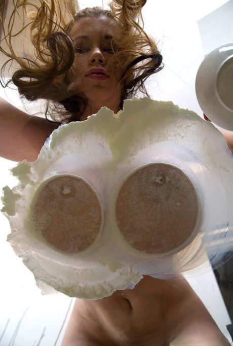 Solo Girl Terry Nova Covers Her Huge Boobs In A Goodly Amount Of Whipped Cream