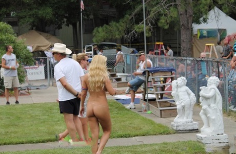 A clothing optional club is where amateur women display their nude bodies.