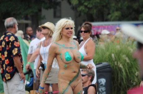 Hot Strippers Compete For Awards At A Outdoor Public Nudity Festival