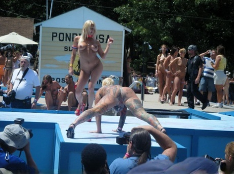 Amateur women can opt for nudity and semi-nude attire at a clothing optional party.