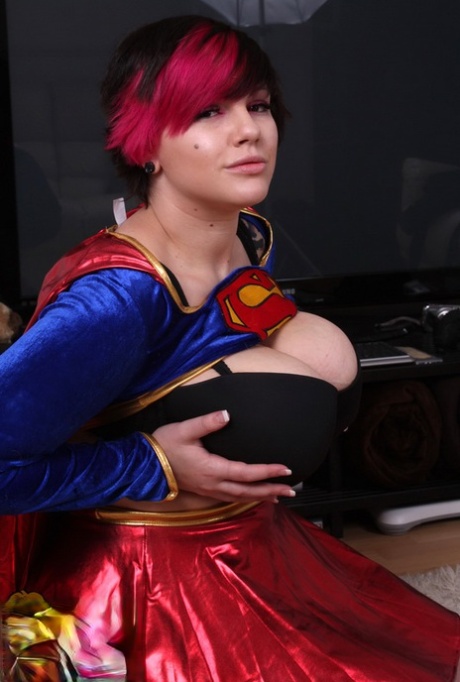 Cosplay Girl Dors Feline Reveals The Super Tits Behind The Super Hero Costume