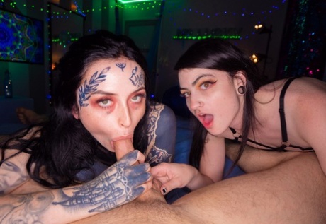 Lydia Black and Honey Milk are bisexual brunettes who participate in POV threesome sex.