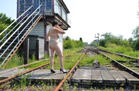 Mature Amateur Barby Slut Get Naked In Heels At An Abandoned Railway Station